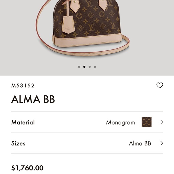 LV Alma BB Monogram Crossbody - Picture 2 of 6